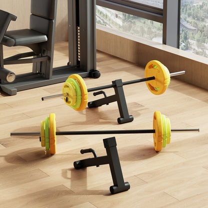 SPORTNOW 2Pcs Barbell Jack, Deadlift Jack with Non-Slip Handle and Plastic Padding, Easy Loading and Unloading 400kg Barbell Plates, for Home Gym, Deadlifting Weight Training 