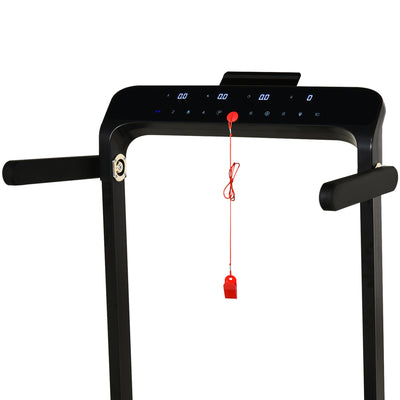 HOMCOM Folding Treadmill, 1.85HP Installation-Free Walking Jogging Running Machine, 12KM/H with 12 Pre-Programs and LED Display for Home Gym Office 