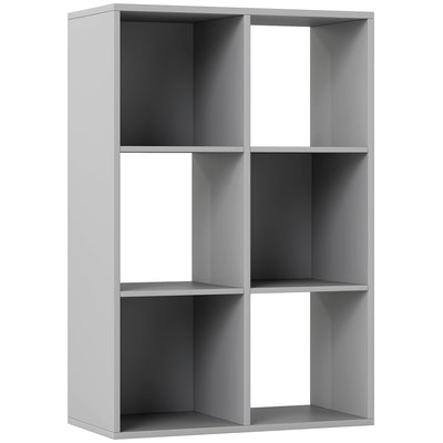 HOMCOM 6-Cube Bookshelf - Light Grey 