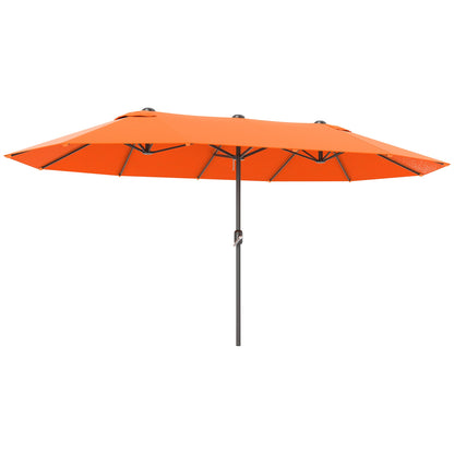 Outsunny 4.6m Double-Sided Garden Parasol - Orange 
