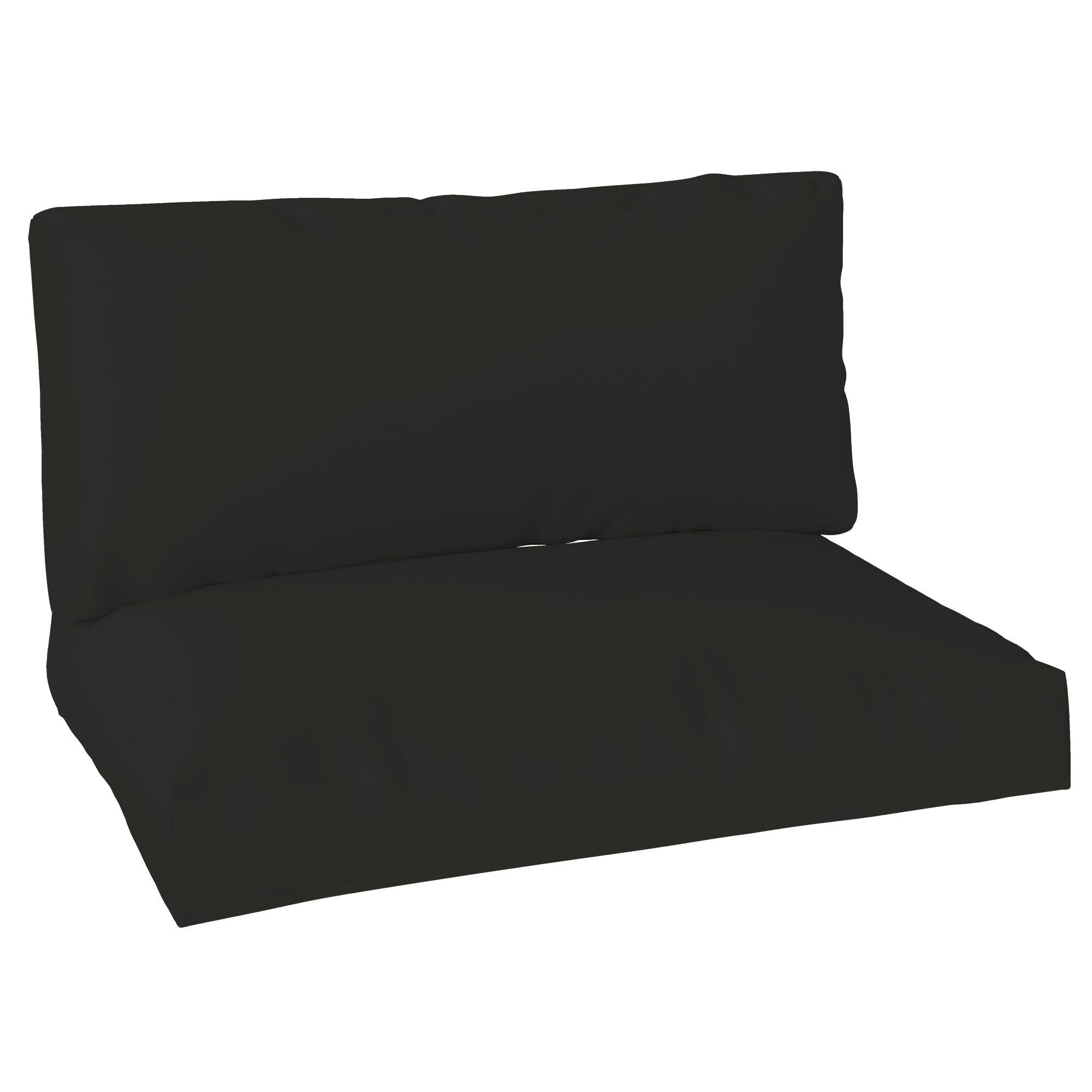Outsunny 2 Seater Pallet Furniture Cushions Pallet Cushions, UPF20+ 220gsm Fabric, 20 cm Thick Outdoor Seat Pads, Black 