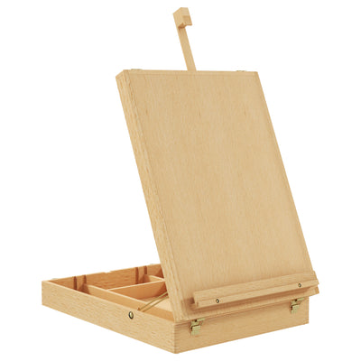 Vinsetto Wooden Table Easel Box Hold Canvas up to 61cm, Adjustable Beechwood Storage Table Box Easel, Portable Folding Artist Drawing & Sketching Board for Adults, Beginners, Artists Painting 