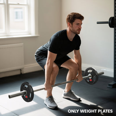SPORTNOW Olympic Weight Plates, 2"/5cm Weight Disc Pair with Tri-Grips, 2 x 15kg Dumbbell Plates for Weightlifting and Strength Training Home Gym Fitness Workout, Black 