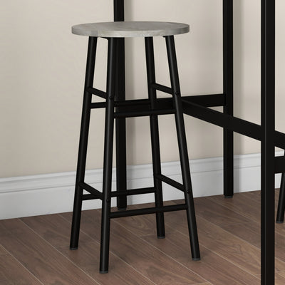 HOMCOM 3 Piece Bar Table Set with 2 Stools, Industrial Bar Table and Stool Set, Dining Table and Chair Set, Grey 