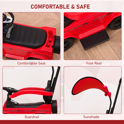 HOMCOM 3 in 1 Kids Children Ride on Push Car Toddler Sliding Car G350 Licensed Walker Foot to Floor Slider Push-Along with Horn Steering Wheel NO POWER Manual, Red 
