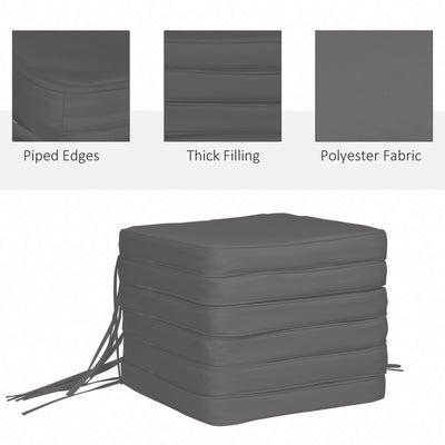 Outsunny Set of 6 Pcs Chair Cushion, 42Lx42Wx5T cm-Grey 