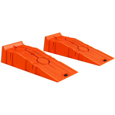 DURHAND 2 Pieces Car Ramps Heavy Duty 5 Ton Motorhome Levelling Ramps, Plastic Garage Workshop Car Lift, Portable Automotive Vehicle Campervan Car Ramp, Orange 