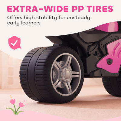 AIYAPLAY Balance Bike with Music Extra-Wide Wheels Toddler Bike for Boys Girls Pink