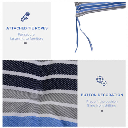 Outsunny Polyester Set Of 2 Swing Chair Cushion Blue Stripes 