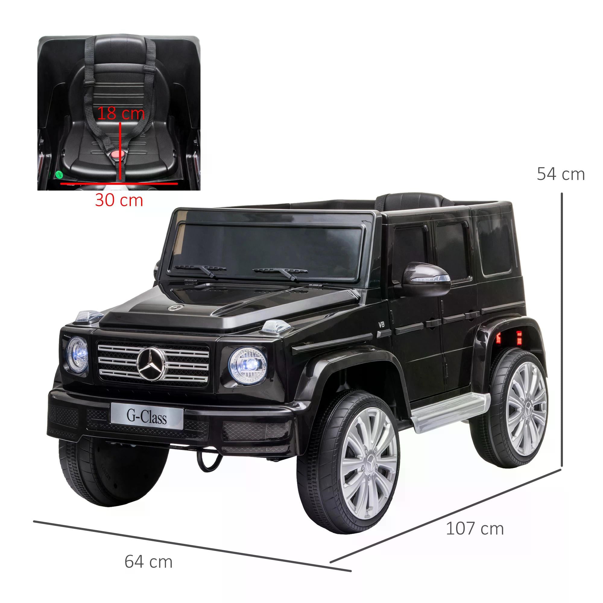 HOMCOM Mercedes Benz G500 12V Kids Electric Ride On Car Toy w/ Remote Control 