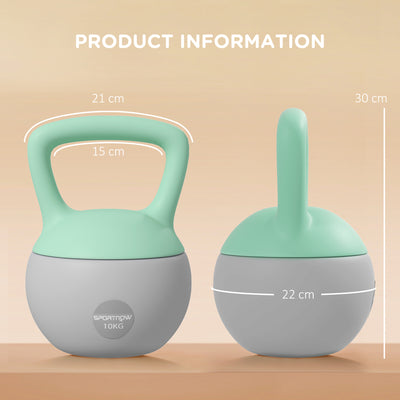 SPORTNOW 10KG Kettlebell, Soft Kettle Bell with Non-Slip Handle for Home Gym Weight Lifting and Strength Training 