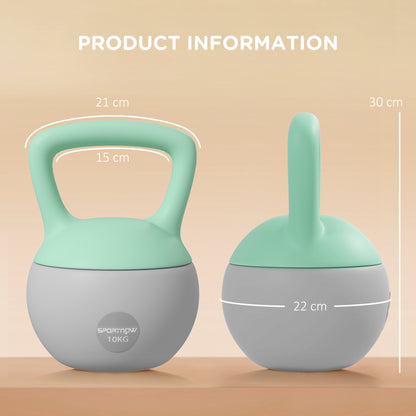 SPORTNOW 10KG Kettlebell, Soft Kettle Bell with Non-Slip Handle for Home Gym Weight Lifting and Strength Training