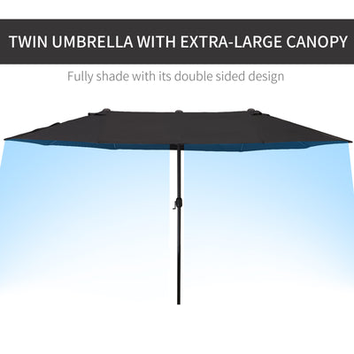 Outsunny 4.6m Canopy Parasol - Black 