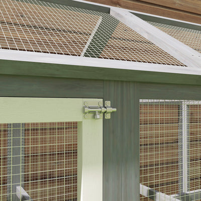 PawHut Large Chicken Run, Wooden Chicken coop, with Combinable Design - Wood Effect 