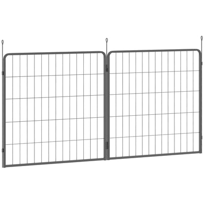 PawHut 2 Piece Dog Pen Expansion Pack for 80cm High Pet Playpen with 3 Stakes, for Small and Medium Dogs