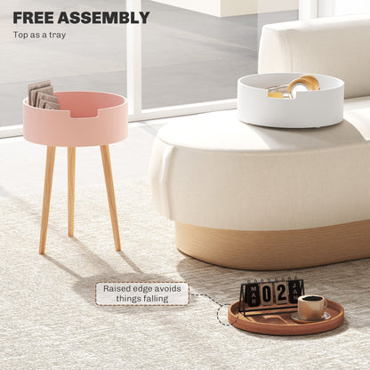 HOMCOM Three-Tier Tray Top Side Table - Multicoloured 