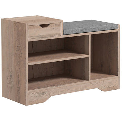 HOMCOM Multi-Compartment Shoe Bench, with Seat - Grey 