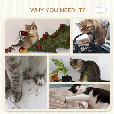 PawHut Four-Piece Cat Wall Furniture with Hammock, Perches, Ladder, Scratching Post, Grey 