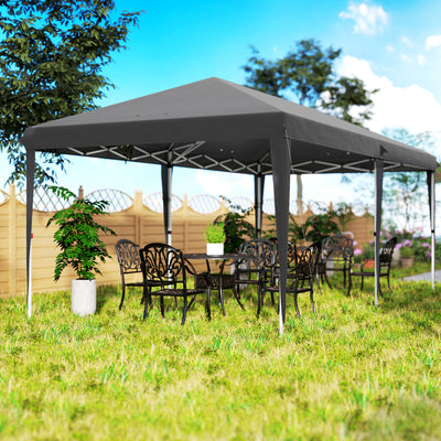 Outsunny 6 x 3 m Pop-Up Steel Frame Gazebo Grey 