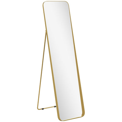 HOMCOM 40 x 160 cm Rectangular Full Length Mirror - Gold Tone 