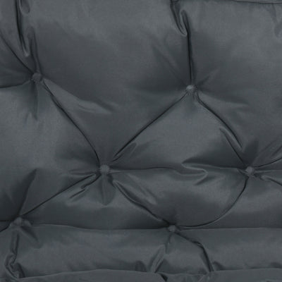 Outsunny 2 Seater Bench Cushion, Garden Chair Cushion with Back and Ties for Indoor and Outdoor Use, 98 x 100 cm, Dark Grey 
