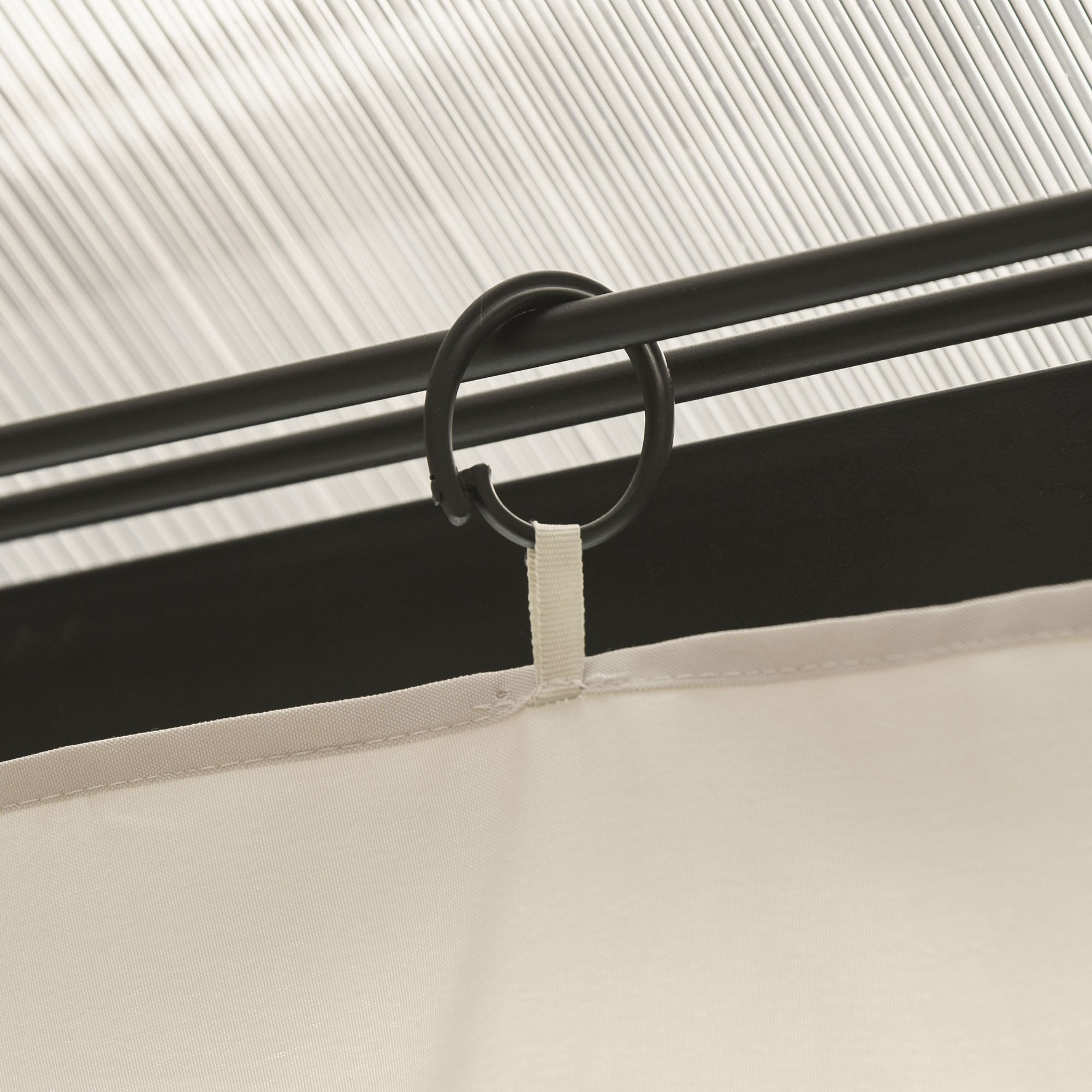 Outsunny 4 Pack Replacement Gazebo Curtains Privacy Panel for Most 3 x 4m Gazebo Canopy Pavillion Outdoor Shelter Sidewalls Accessories Beige 