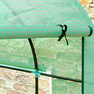 Outsunny 300 x 200cm Walk-In Polytunnel Greenhouse - Green 
