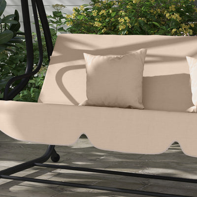 Outsunny Three-Person garden Swing Chair, with Adjustable Canopy - Light Brown 