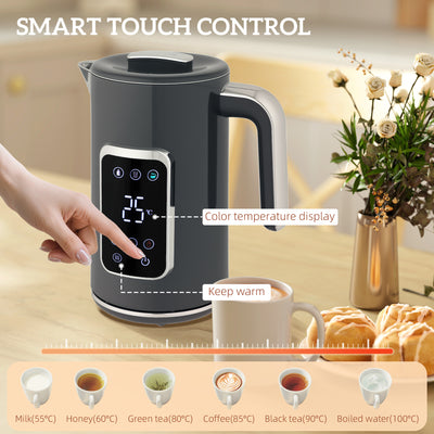 HOMCOM Touch Screen Kettle and Toaster Set - Grey 