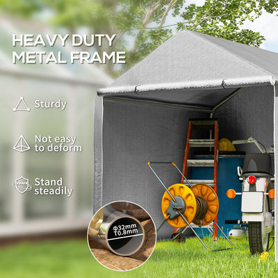 Outsunny 2 x 2m Garden Fabric Storage Tent - Grey 