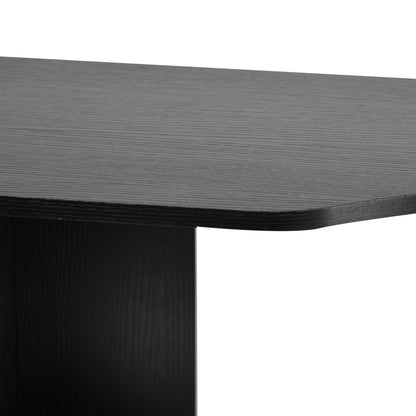 HOMCOM Computer Desk with Drawers and Storage Shelves, Reception Desk, Study Workstation for Home Office, 137 x 55 x 92cm, Black and White 