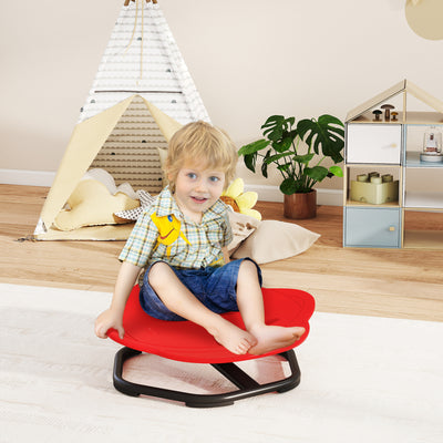 AIYAPLAY Planet-Shaped-kids Swivel Chair, Sensory Spinning Chair for Balance, Coordination Training, Red 