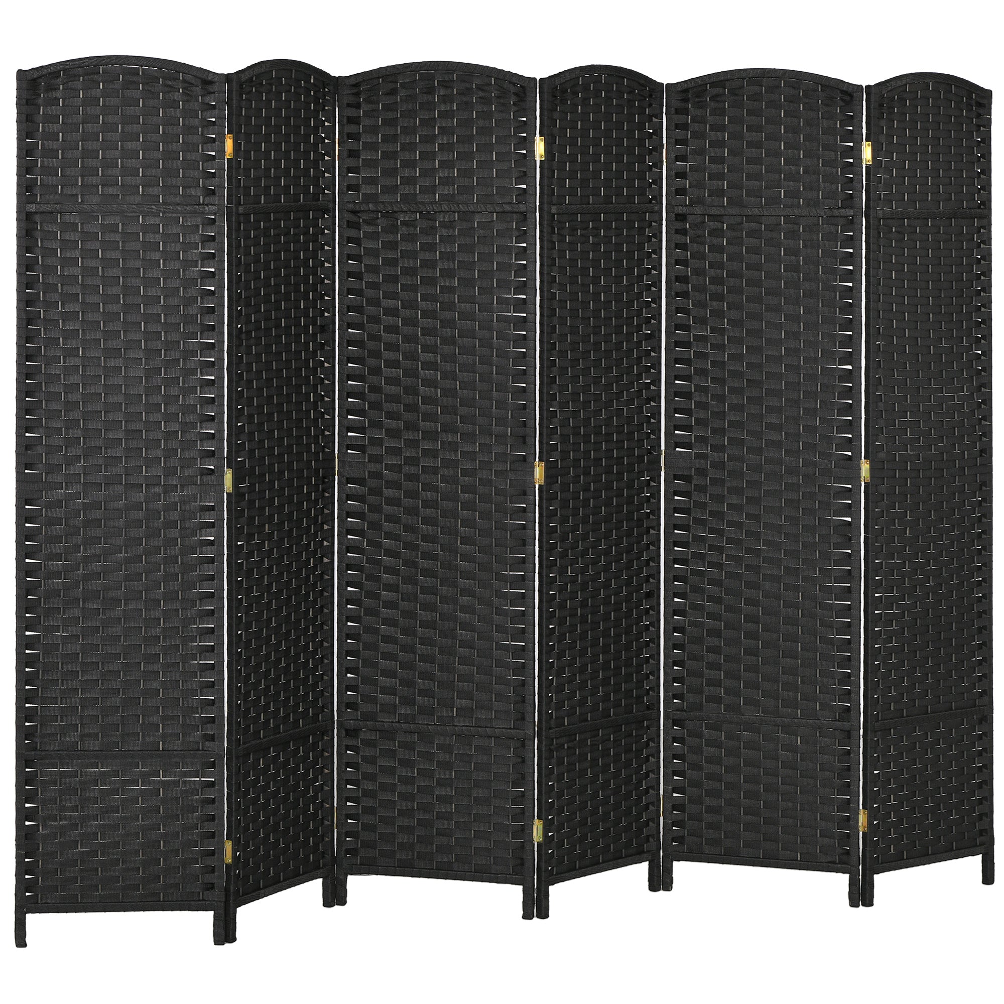 HOMCOM 6 Panel Folding Room Divider, Freestanding Privacy Screen for Living Room, Bedroom and Office, 240 x 170cm, Black 
