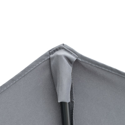 Outsunny 2m Half Parasol Market Umbrella Garden Balcony Parasol with Crank Handle, Base, Double-Sided Canopy, Dark Grey 