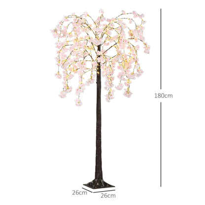HOMCOM 450 LED Light Decorative Artificial Blossom Tree - Pink 