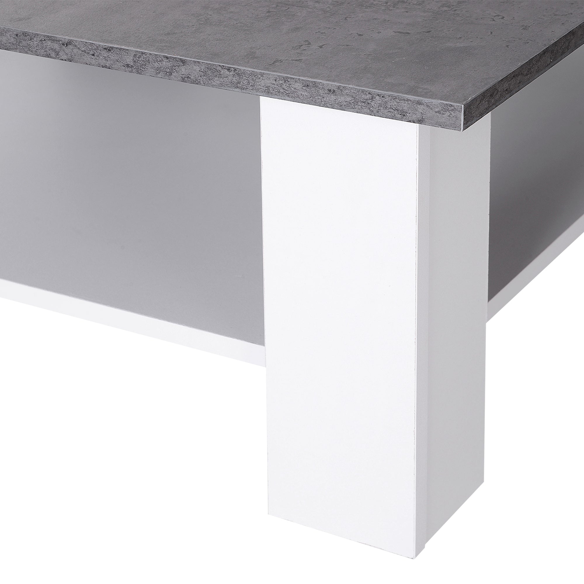 HOMCOM Square Coffee Table, Wooden Coffee Table with Storage, Cocktail Center Tea Table for Home Office, 80W x 80D x 31.5Hcm, Grey and White 