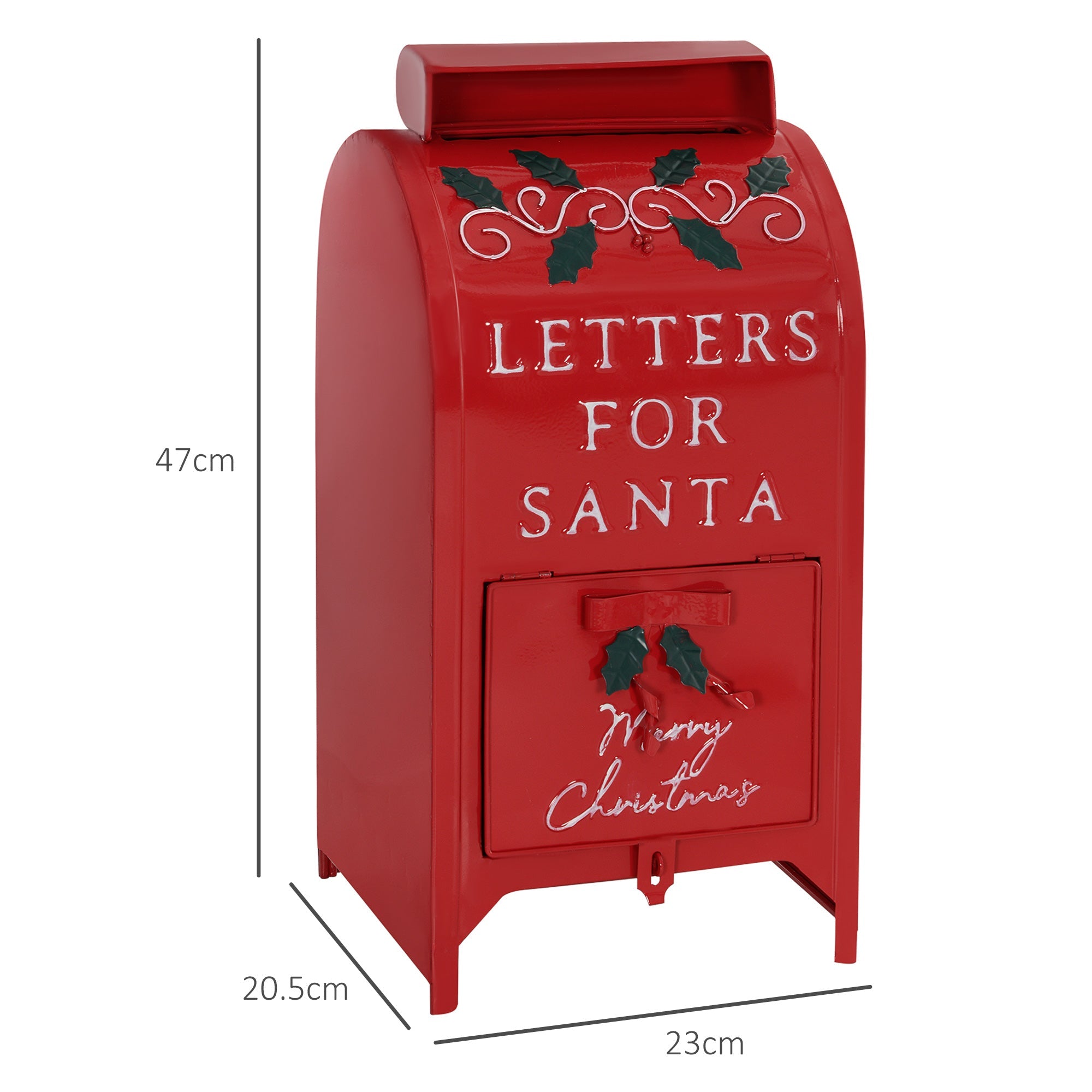 HOMCOM A5 Christmas Letter Postbox - Red/White 