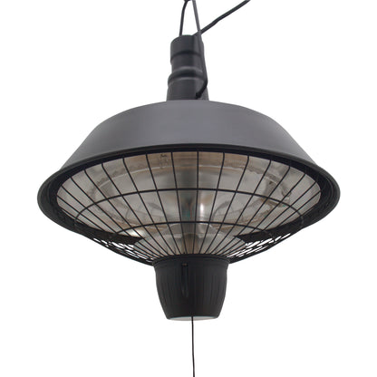 Outsunny 2100W Outdoor Ceiling Mounted Halogen Electric Heater Hanging Patio Garden Warmer Light - Black 