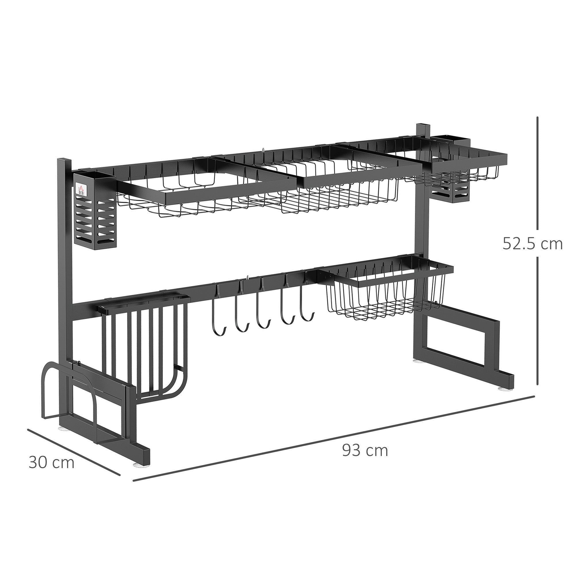HOMCOM 93cm Modular Over-Sink Drying Rack 