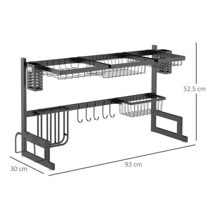 HOMCOM 93cm Modular Over-Sink Drying Rack 