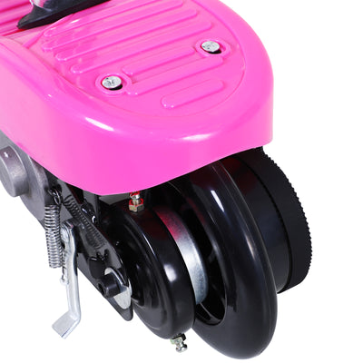 HOMCOM Foldable Electric Scooter Ride on for Kids 12V 120W W/Brake Kickstand-Pink 