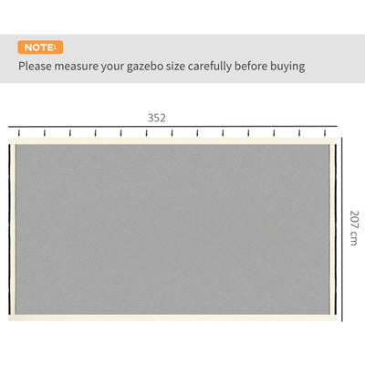 Outsunny 352 x 207cm Universal Replacement Mesh Sidewall Netting for Patio Gazebos and Canopy Tents, (Sidewall Only) Beige 