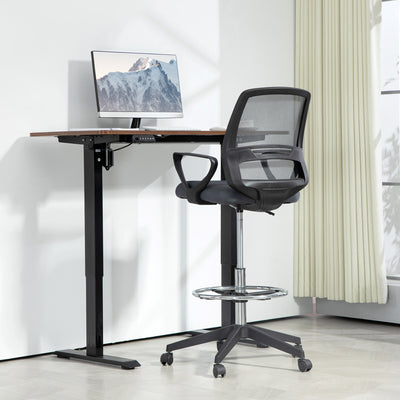 Vinsetto Ergonomic Mesh Back Drafting Chair Draughtsman Chair with Adjustable Height, Grey 