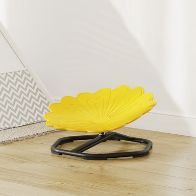 AIYAPLAY Flower-Shaped Sensory Spinning Chair with Non-Slip Base for Balance/Coordination, Yellow 
