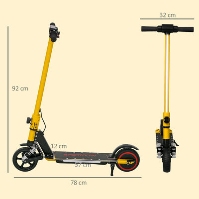 SPORTNOW Folding Electric Scooter for Kids Age 6-14 with Dual Brakes, Front Suspension, LED Colourful Lights and Display, 6.8kg Lightweight Aluminium E Scooter, Up to 14 KM/H & 6 KM, Gold Tone 