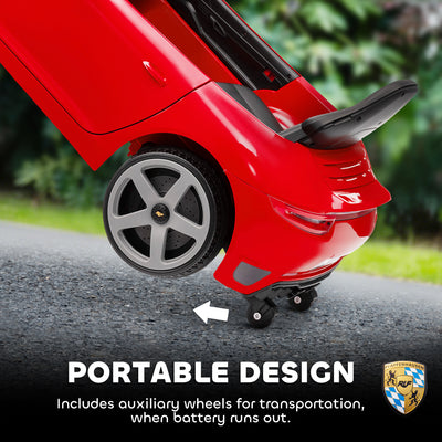 AIYAPLAY Kids Electric Car, 12V Licensed RUF GT Ride on Car with Suspension, Remote Control, Music, for 3-5 Years, Red 