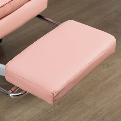 Vinsetto Vibration Massage Office Chair with Heat, Ergonomic Computer Desk Chairs, Faux Leather Desk Chair with Footrest, Armrest and Reclining Backrest, Pink 