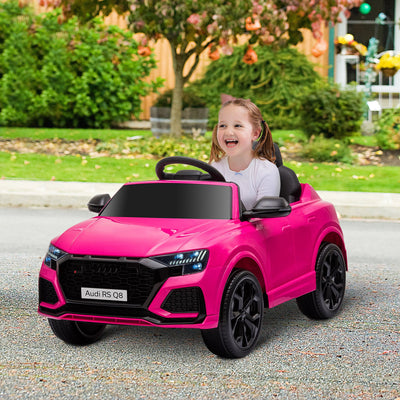HOMCOM Audi RS Q8 6V Kids Electric Ride On Car Toy w/ Remote USB MP3 Bluetooth Pink 