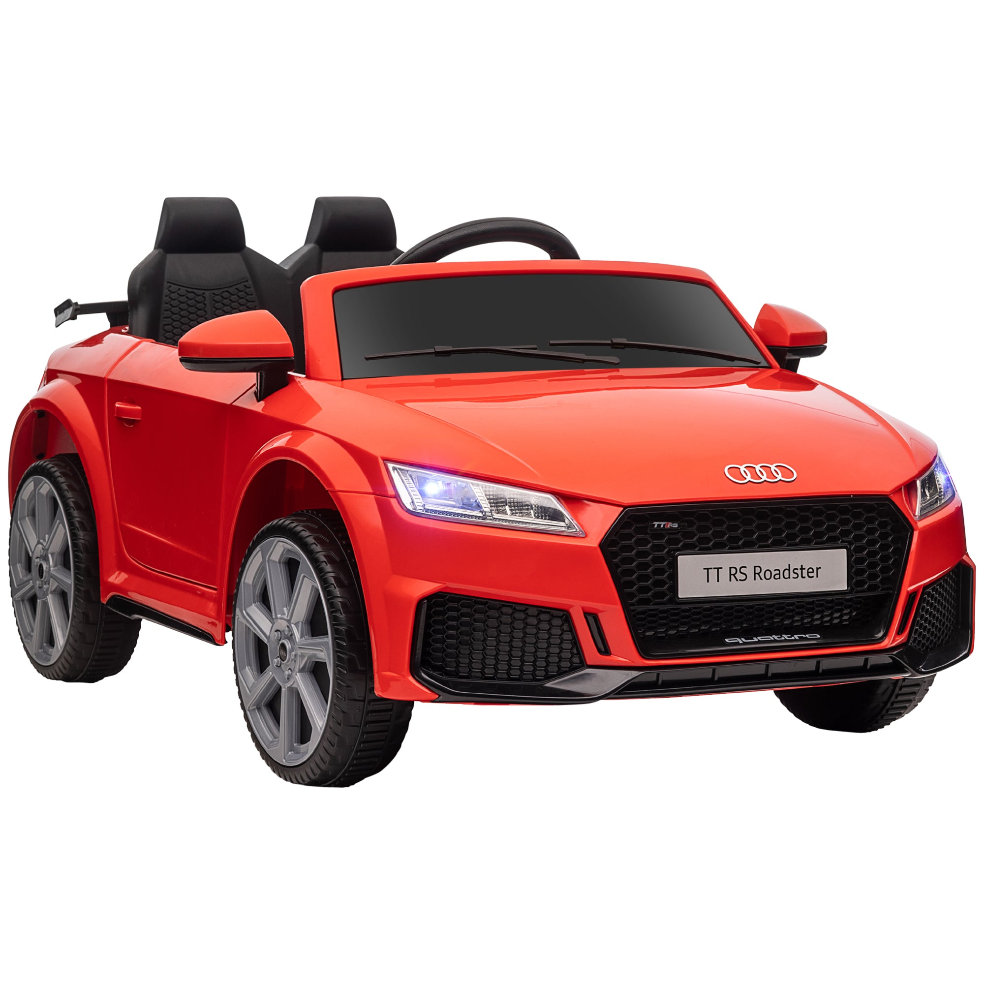 HOMCOM Kids Licensed Audi TT Ride-On Car 12V Battery w/ Remote Suspension Headlights and MP3 Player 3km/h Red 