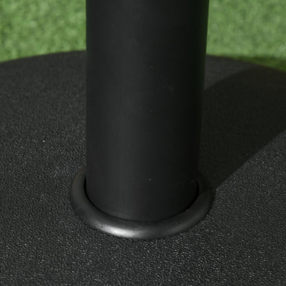 Outsunny 25 kg Parasol Base, Heavy Duty Concrete Patio Umbrella Stand with Adjustable Knob, 49 cm Round Garden Parasol Holder for 35 to 48 mm Poles, Black 